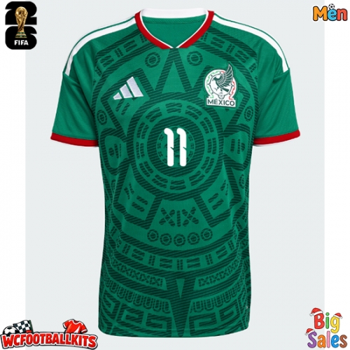 Mexico Santiago Gimenez #11 Replica Home Stadium Shirt World Cup 2026 Short Sleeve